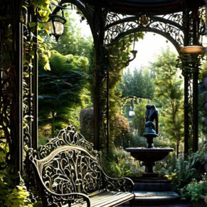 Elevate Your Outdoor Space With Our Stunning Metal Garden Bench Featuring A Gazebo And Fountain! 🌿✨ #Duqaahandicrafts #OutdoorlivingManufacturers